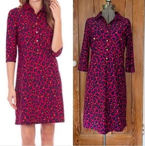 Jude Connally Sloane Fuchsia Animal Print Shirt Dress - M